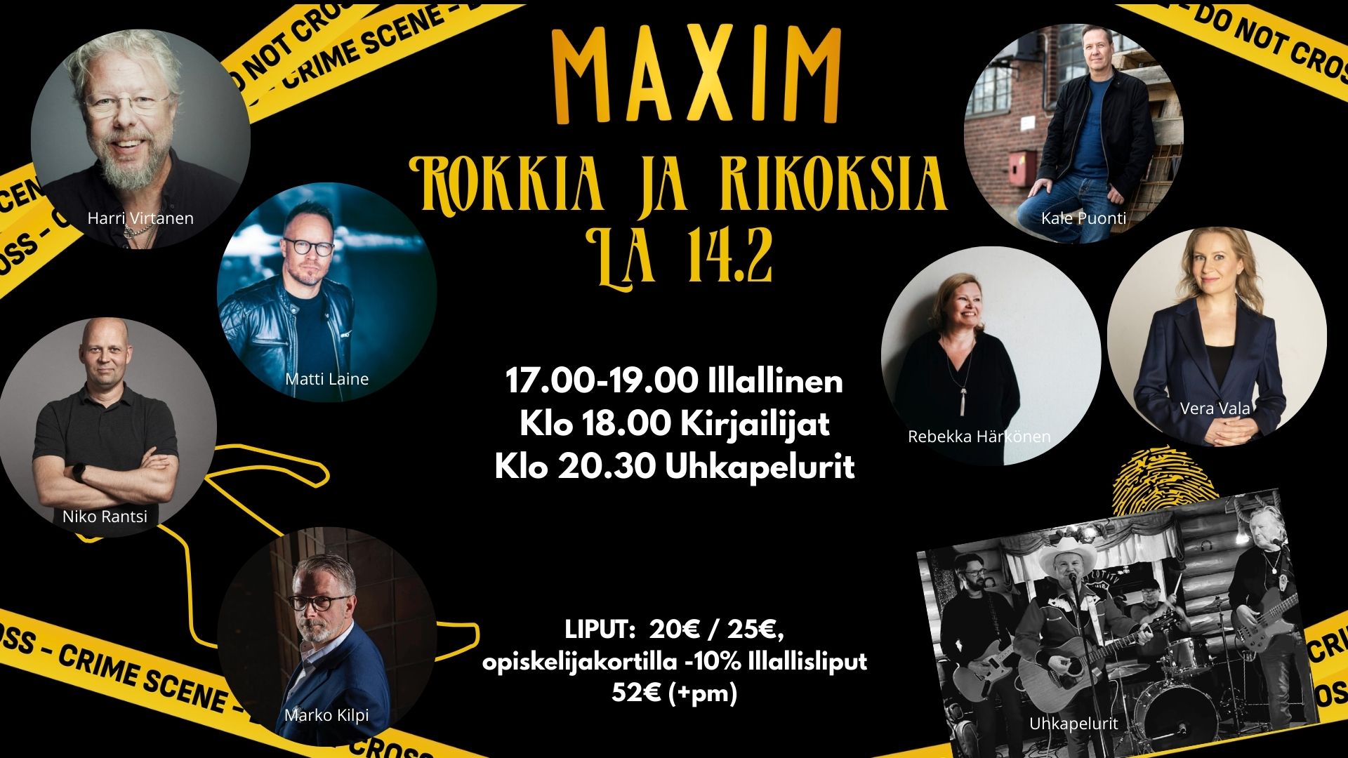 Kevään kiinnostavin kirjallisuustapahtuma tuo Kuopioon upean kattauksen dekkaristeja helmikuussa