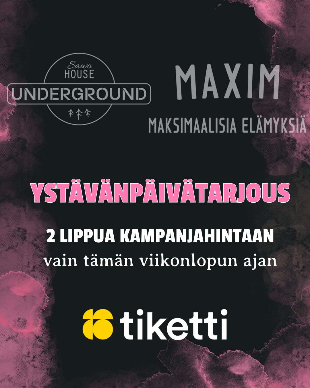 Lipputarjouksia ystävänpäivä viikonloppuun