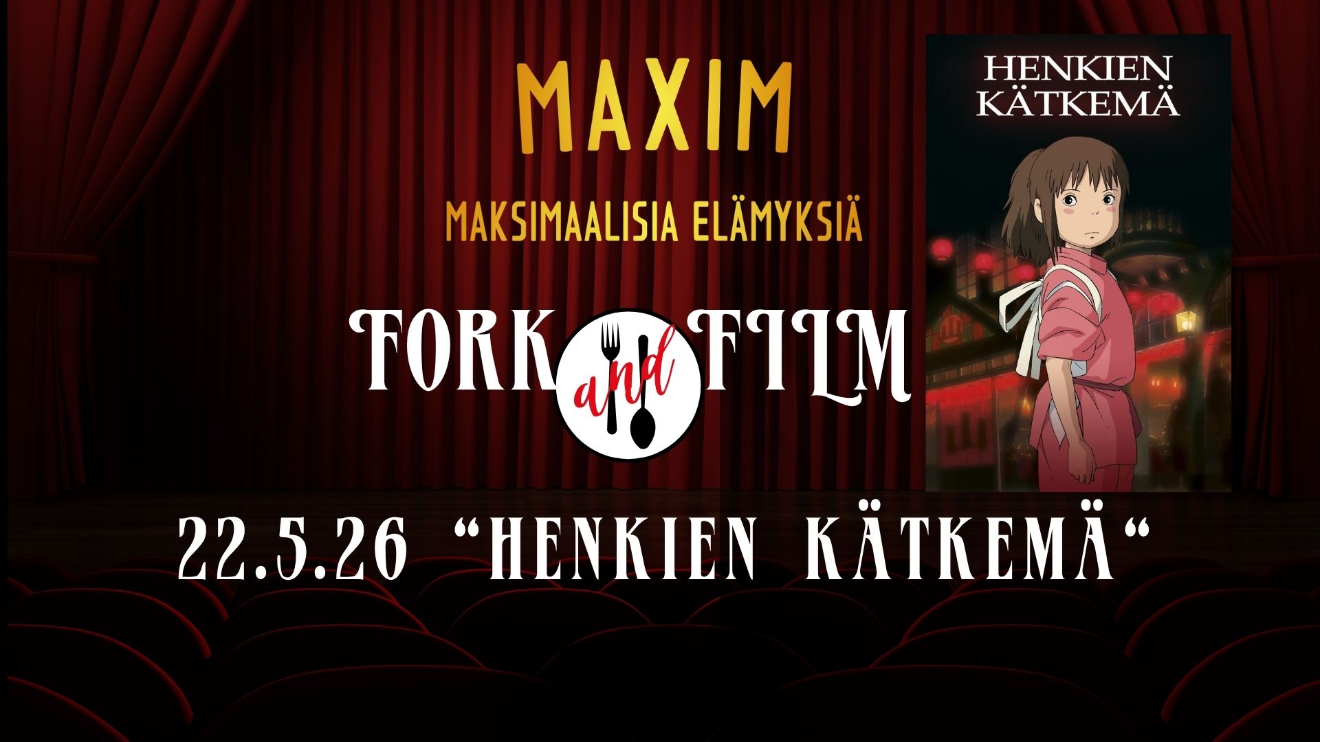 Henkien Kätkemä -elokuva kevään viimeisessä Fork&Film -illassa