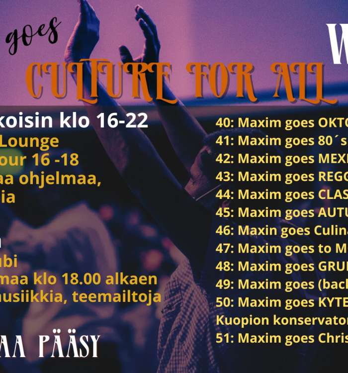 Viikottain vaihtuvaa ohjelmaa Maximin arki-illoissa